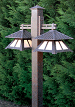 Artisan, Large Fluorescent, aluminum, Double Post Mount, opal acrylic, (2) 42W CFL, 120V